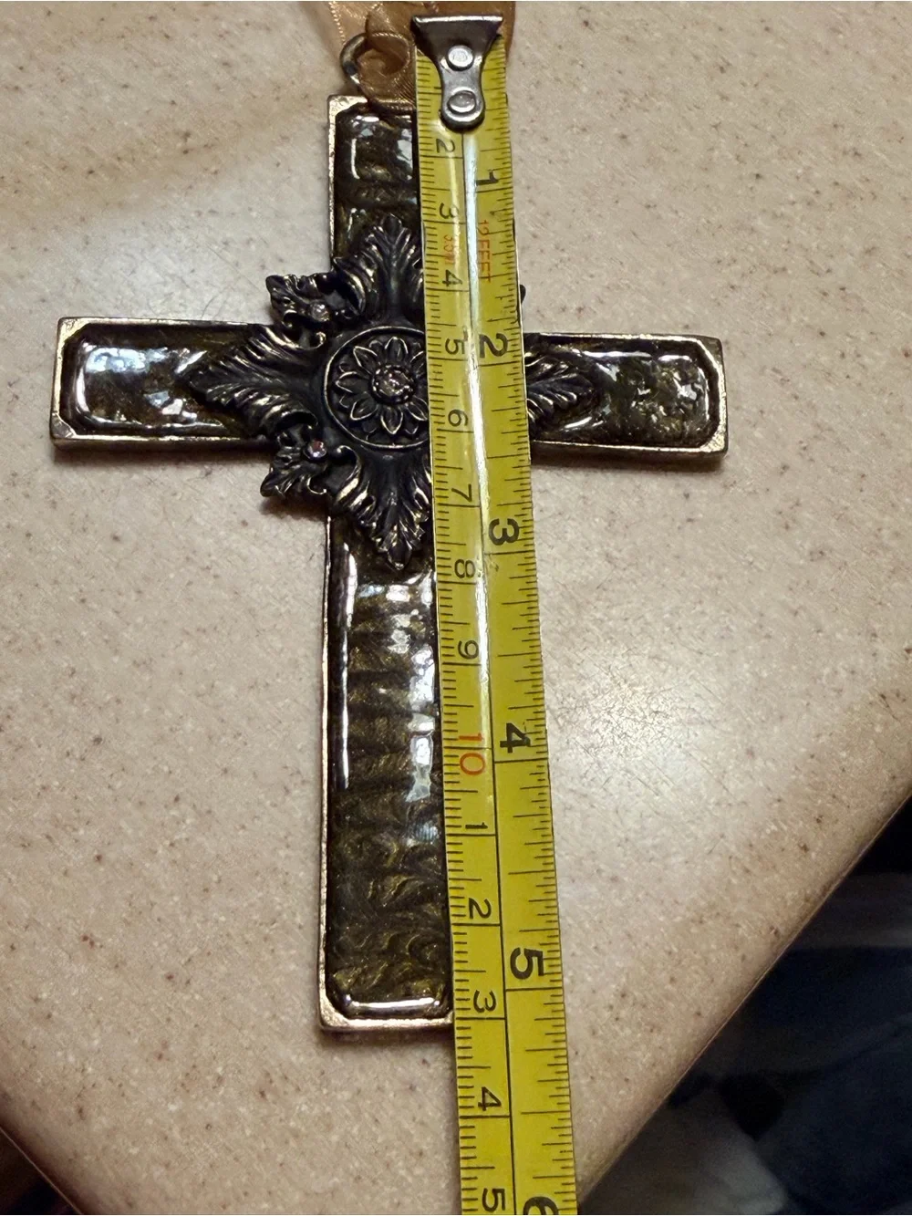 Bronze Hammered Cross - ‎   European/Tuscan décor